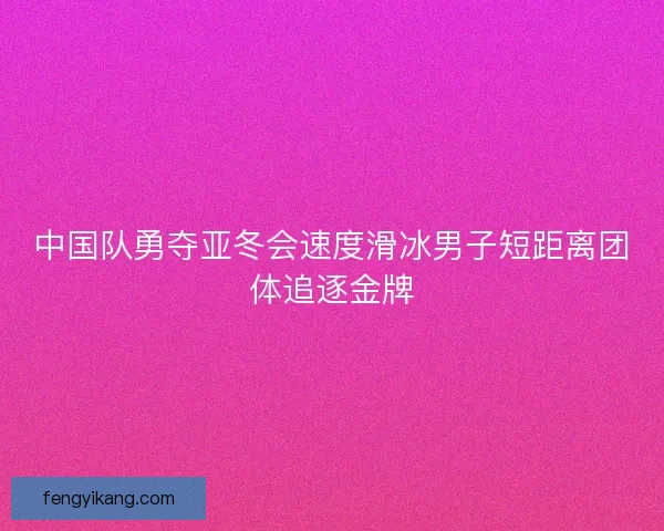 中国队勇夺亚冬会速度滑冰男子短距离团体追逐金牌