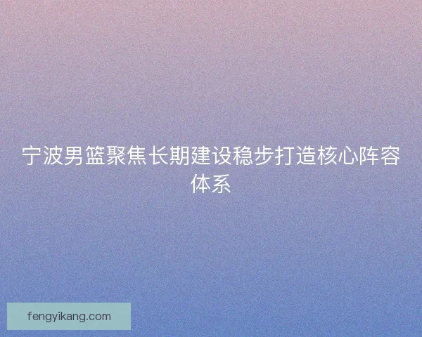 宁波男篮聚焦长期建设稳步打造核心阵容体系